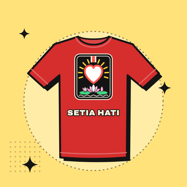 Kaos PSHT Merah Hati Bersinar